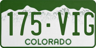CO license plate 175VIG