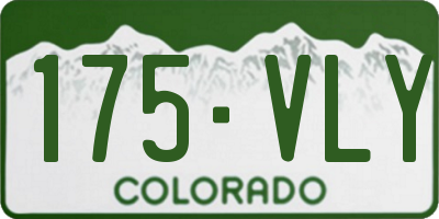 CO license plate 175VLY