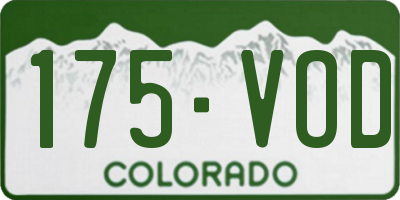 CO license plate 175VOD