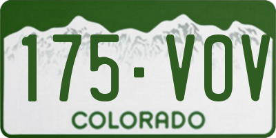 CO license plate 175VOV