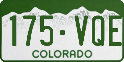 CO license plate 175VQE