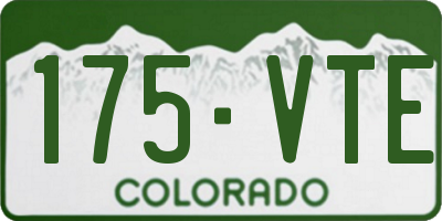 CO license plate 175VTE