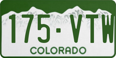 CO license plate 175VTW