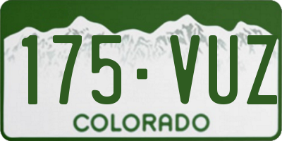 CO license plate 175VUZ
