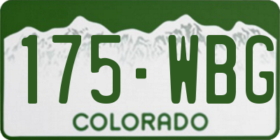 CO license plate 175WBG