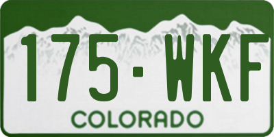 CO license plate 175WKF
