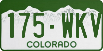 CO license plate 175WKV