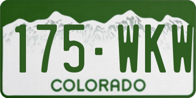 CO license plate 175WKW