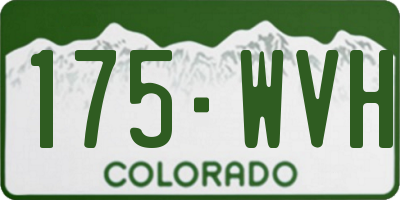 CO license plate 175WVH