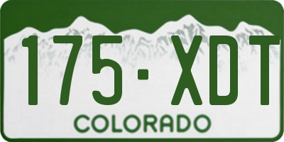CO license plate 175XDT
