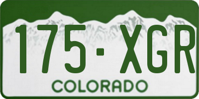 CO license plate 175XGR