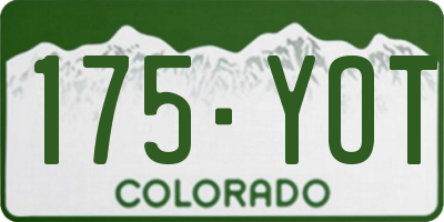 CO license plate 175YOT