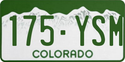 CO license plate 175YSM