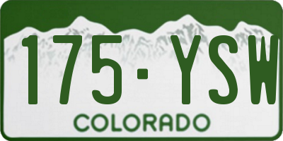 CO license plate 175YSW