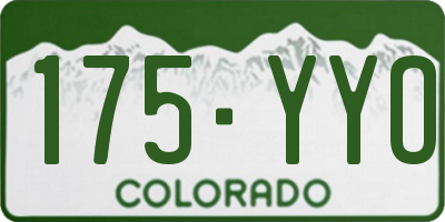 CO license plate 175YYO