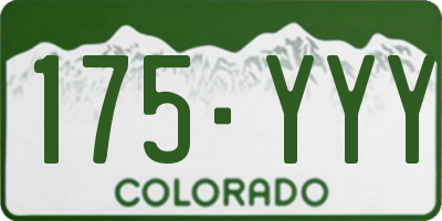 CO license plate 175YYY
