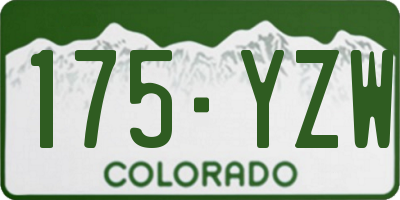 CO license plate 175YZW