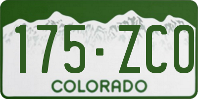 CO license plate 175ZCO