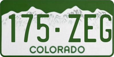 CO license plate 175ZEG