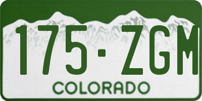 CO license plate 175ZGM
