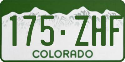 CO license plate 175ZHF