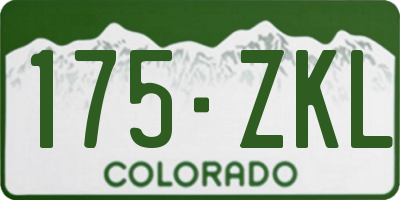 CO license plate 175ZKL