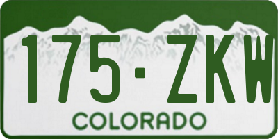 CO license plate 175ZKW