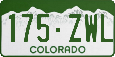 CO license plate 175ZWL
