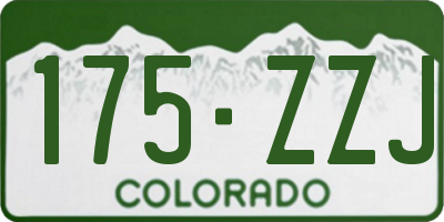 CO license plate 175ZZJ