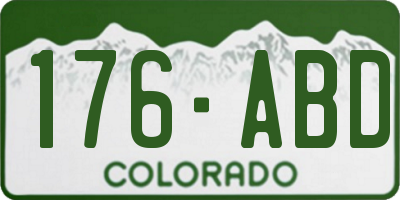 CO license plate 176ABD