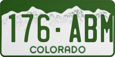 CO license plate 176ABM