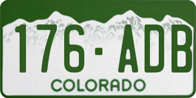 CO license plate 176ADB