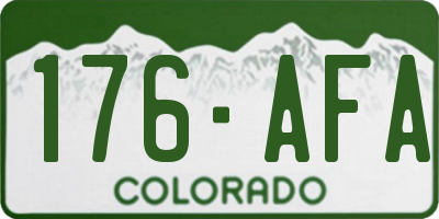CO license plate 176AFA