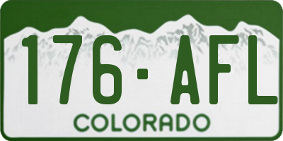 CO license plate 176AFL