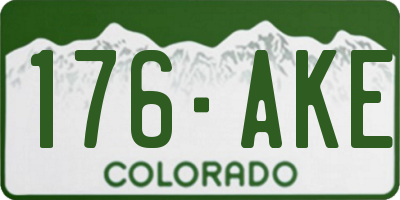 CO license plate 176AKE