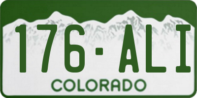 CO license plate 176ALI