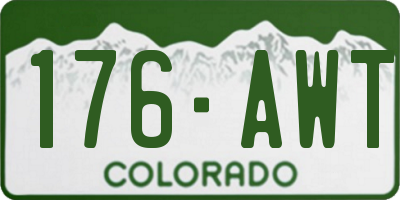 CO license plate 176AWT