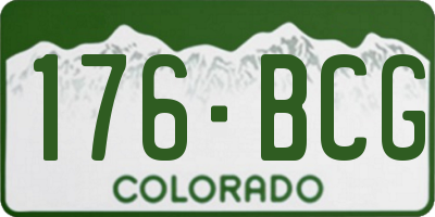 CO license plate 176BCG