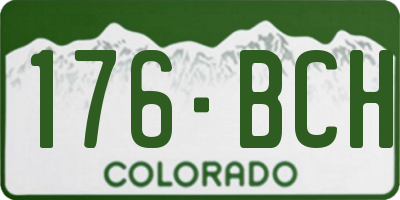 CO license plate 176BCH