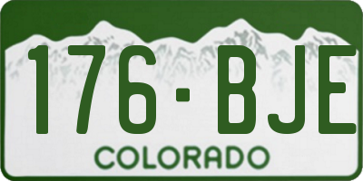 CO license plate 176BJE