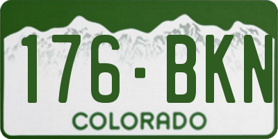 CO license plate 176BKN