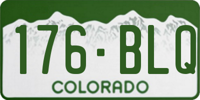 CO license plate 176BLQ