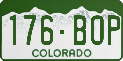 CO license plate 176BOP
