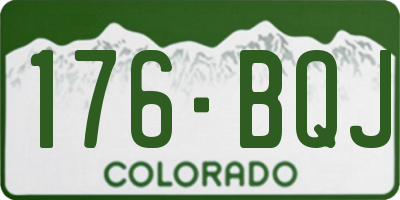 CO license plate 176BQJ