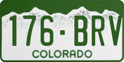 CO license plate 176BRV
