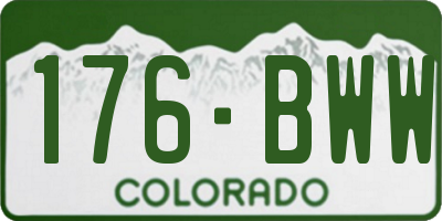 CO license plate 176BWW
