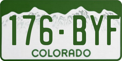 CO license plate 176BYF
