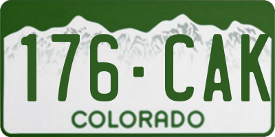 CO license plate 176CAK