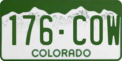 CO license plate 176COW