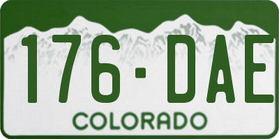 CO license plate 176DAE